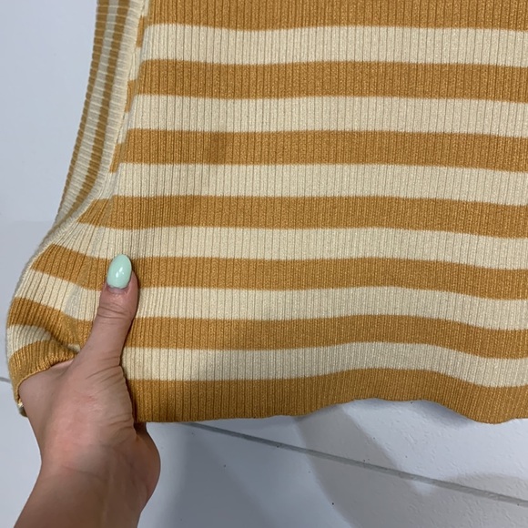 VRG GIRL MEET ME IN CAPRI KNIT MINI DRESS STRIPED PINK TAN LARGE - Picture 4 of 7